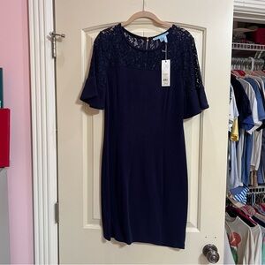 Elegant Navy DRAPER JAMES Lace Dress